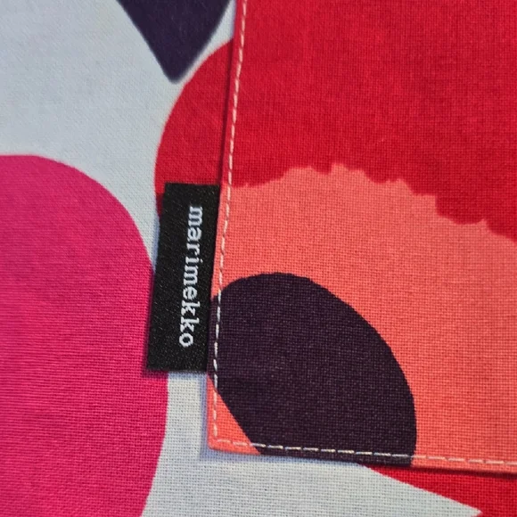 Marimekko Pieni Unikko Pink And Red Floral Apron. - Picture 2 of 10